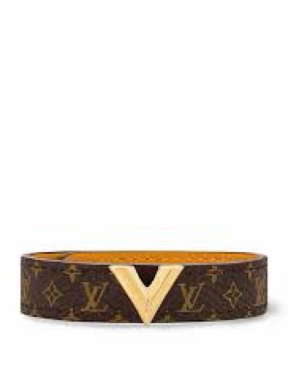 Louis Vuitton Brown Monogram V Bracelet with Gold Clasp